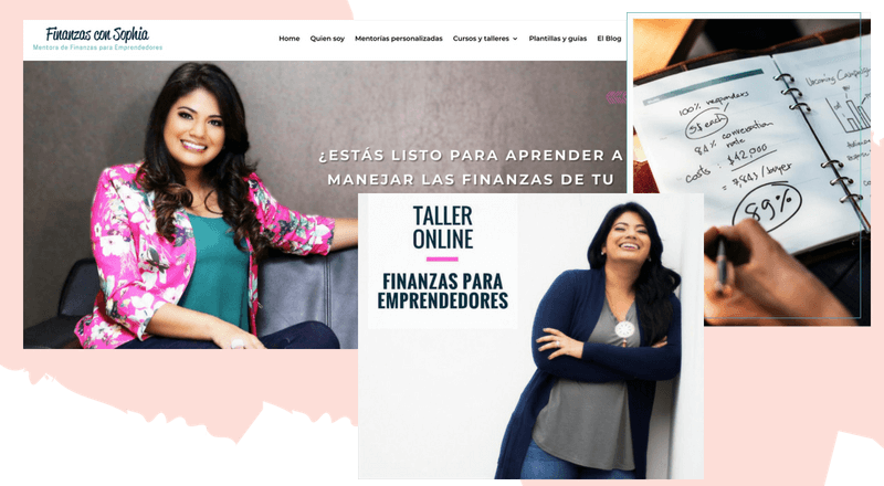 Sophia su página web y talleres online